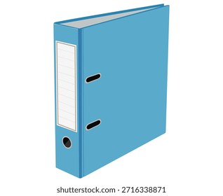 Se muestra una carpeta de anillo azul brillante, perfecta para organizar papeles y documentos esenciales.