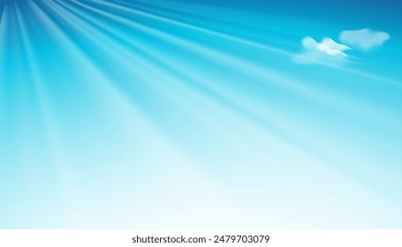 Bright blue sky with white clouds