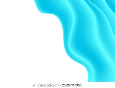 Bright blue smooth blurred wavy abstract elegant background. Vector design