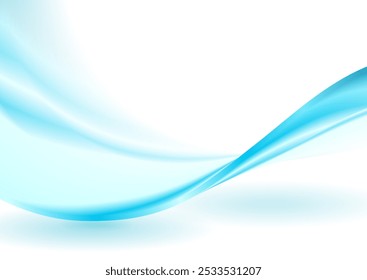 Bright blue smooth blurred wavy abstract elegant background. Vector design