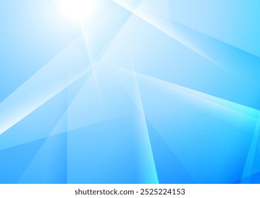 Fondo de geometría abstracta de rayas de poliéster bajas brillantes y lisas azules brillantes. Diseño de Vector gráfico