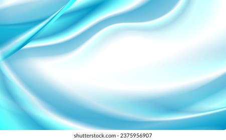 Bright blue smooth glossy waves abstract elegant background. Vector design