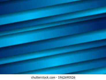 Fundo tecnológico abstrato listras listras suaves azul brilhante. Design moderno de vetor brilhante