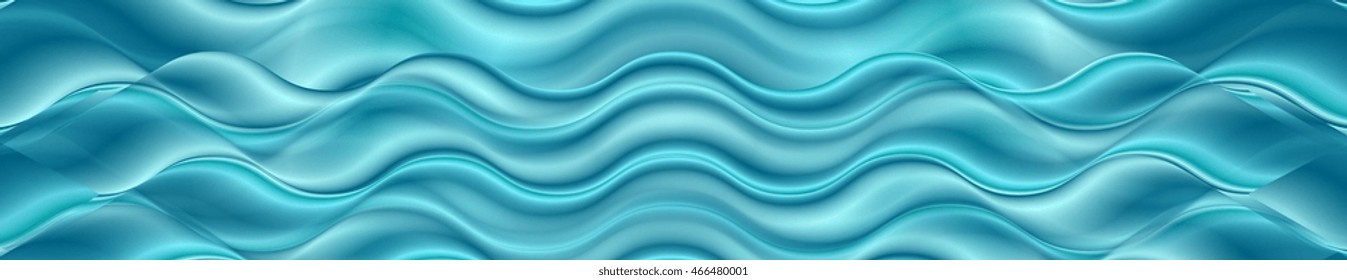 Bright blue soft wavy header banner. Smooth vector graphic design