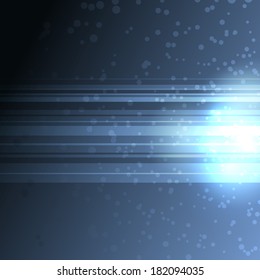 Bright blue sparkles background with lines. Vector illustration