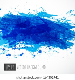 Bright blue splash on a white background. Vector illustration.