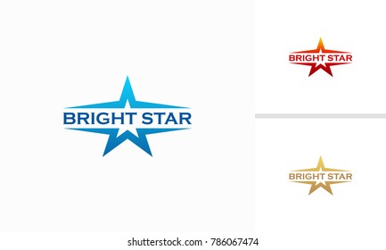 Bright Blue Star logo designs template, Elegant Star logo designs