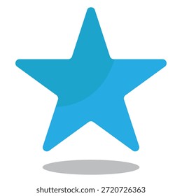 Una estrella azul brillante con una sombra sutil, que simboliza el éxito, la calidad o un elemento favorito.