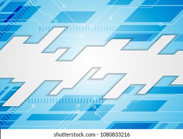 Bright blue technology abstract background. Vector design