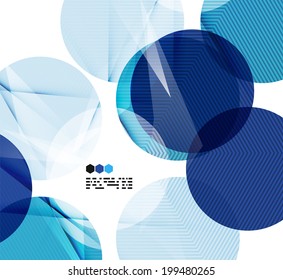 Bright blue textured geometric shapes isolated on white - modern design template