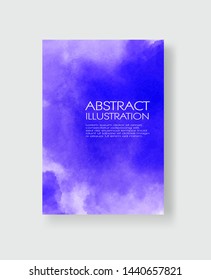 Bright blue textures, abstract hand painted watercolor banner, greeting card or invitation templates, vector illustration.