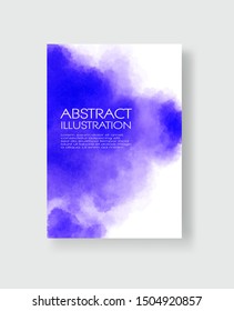 Bright blue textures, abstract hand painted watercolor banner, greeting card or invitation templates, vector illustration.