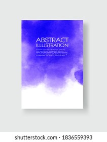 Bright blue textures, abstract hand painted watercolor banner, greeting card or invitation templates, vector illustration.