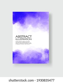 Bright blue textures, abstract hand painted watercolor banner, greeting card or invitation templates, vector illustration.