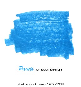 Bright blue vector brush stroke hand painted background