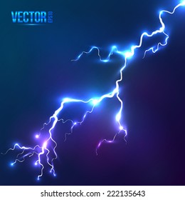 Bright blue vector lightning