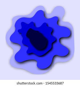Bright blue vector paint splash. Abstract background. Liquid texture.