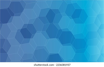 bright blue vector shining hexagon pattern backdrop. polygonal (honycomb) geometric sample with gradient. best abstract design for your business in futuristic or digital concept .