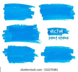 Bright blue vector spot of paint drawn by felt pen