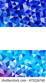 Bright blue vertical banner with place for your text. Polygonal pattern. Vector illustration. To realize your ideas in web design, business presentations.