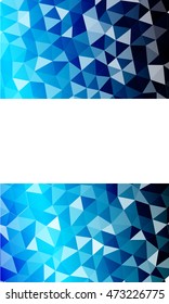 Bright blue vertical banner with place for your text. Polygonal pattern. Vector illustration. To realize your ideas in web design, business presentations.