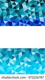 Bright blue vertical banner with place for your text. Polygonal pattern. Vector illustration. To realize your ideas in web design, business presentations.