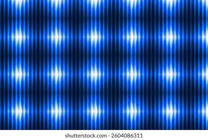 Bright blue vertical light stripes shimmer against a dark background, repeating in a wave pattern.