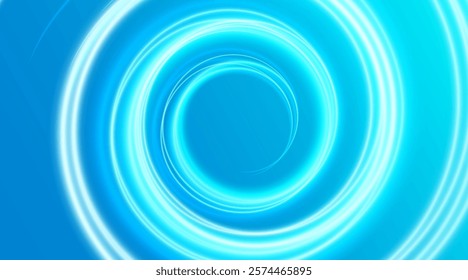 Bright blue vortex swirl Air purity and fluidity. Abstract aqua design evokes freshness and clarity. Washing effect.