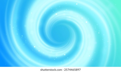 Bright blue vortex swirl Air purity and fluidity. Abstract aqua design evokes freshness and clarity. Washing effect.