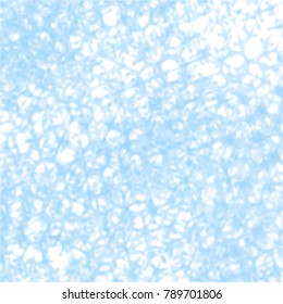 bright blue watercolor grid pattern with with floral shaped ornaments and different shades, vector illustration