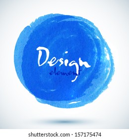 Bright blue watercolor vector circle with place for your text