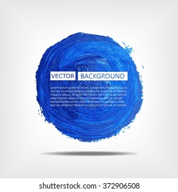 Bright blue watercolor vector circle with place for your text