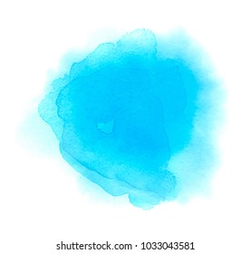 Bright Blue Watercolor Vector Hand Drawn Stock Vector (Royalty Free ...