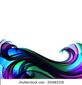 bright blue wave with a deep contrast of light and shadow vector
