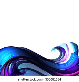 bright blue wave with a deep contrast of light and shadow vector
