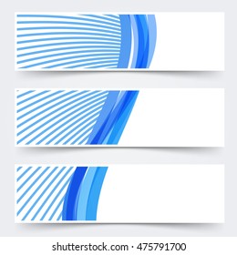 bright blue wave header footer banner blank. vector illustration
