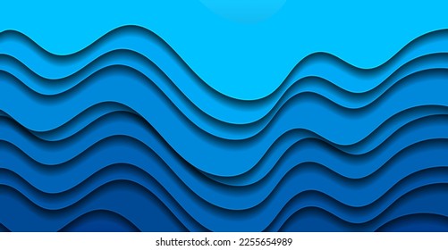 Hellblaue Wellen abstrakter, eleganter Unternehmenshintergrund. Vektorgrafik-Design