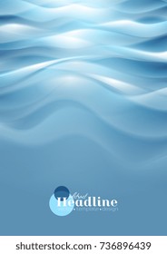 Fondo abstracto ondulado azul brillante. Diseño de vectores