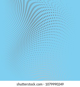 Bright blue white monochrome halftone pattern. Soft abstract curves. Design template vector illustration with dots. Modern dotted background for web sites, banners, corporate identity,cover design