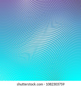 Bright blue white monochrome halftone pattern. Soft abstract curves. Design template vector illustration with dots. Modern dotted background for web sites, banners, corporate identity,cover design
