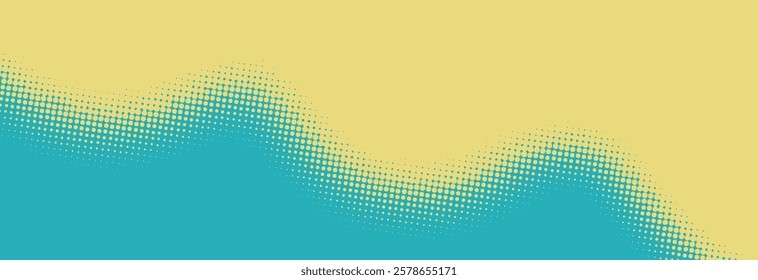 Bright blue and yellow pop art retro background with halftone in comics style vector illustration eps10