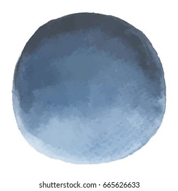 Bright blue-gray blot - vector watercolor hoar stain isolated on white background