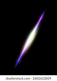 Bright blue-violet horizontal glare. Laser beams, horizontal rays of light. Beautiful flashes of light PNG. Vector