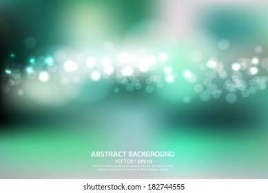 Bright blurred abstract green  background with circles.Vector EPS 10 illustration.