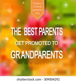 Bright blurred background with a slogan, greeting on banner to the Day of Older Persons