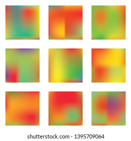Bright blurred graphics from various combinations of colors and shades. Juicy splash and spreading spot. Vector illustration layout. Red color spots that form a bright blurred graphics.