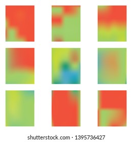 Bright blurred graphics from various combinations of colors and shades. Startling splash and spreading spot. Vector illustration cover. Green color spots that form a bright blurred graphics.