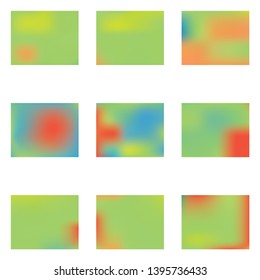 Bright blurred graphics from various combinations of colors and shades. Vector illustration concept. Trendy splash and spreading spot. Green color spots that form a bright blurred graphics.