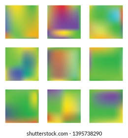 Bright blurred graphics from various combinations of colors and shades. Vector illustration shape. Interesting splash and spreading spot. Green color spots that form a bright blurred graphics.