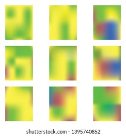 Bright blurred graphics from various combinations of colors and shades. Graceful splash and spreading spot. Vector illustration layout. Yellow color spots that form a bright blurred graphics.